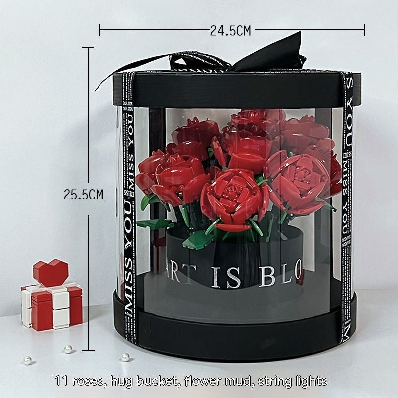 Blocs de construction Bouquet de roses Pot de fleurs