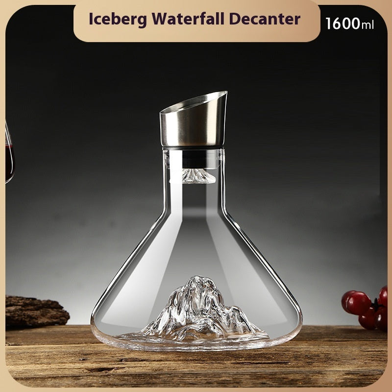 Carafe à vin en forme de cascade Iceberg à vendre, distributeur de vin en verre cristal transparent sans plomb créatif, carafes rapides pour bar