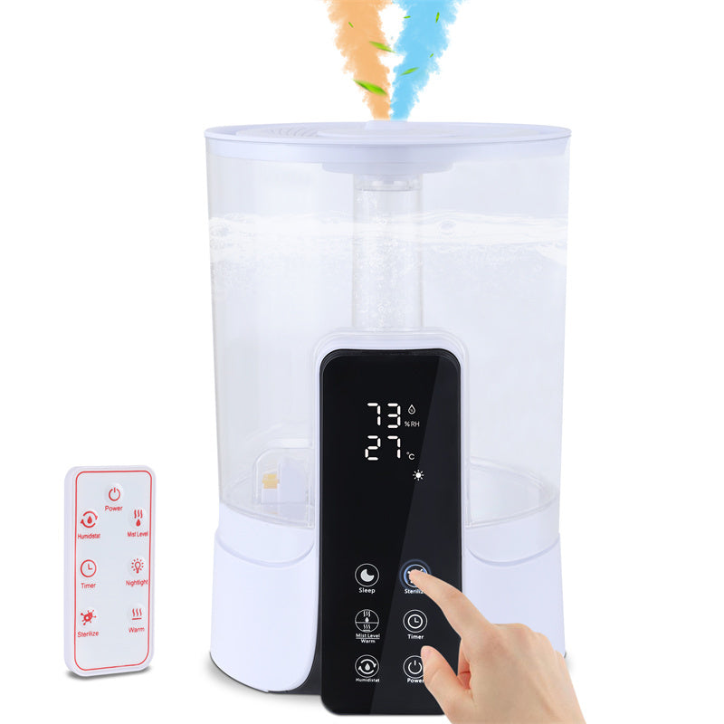 Humidificateur de grande capacité 6L Chauffage intelligent programmé Spray Stérilisation UV Télécommande intelligente