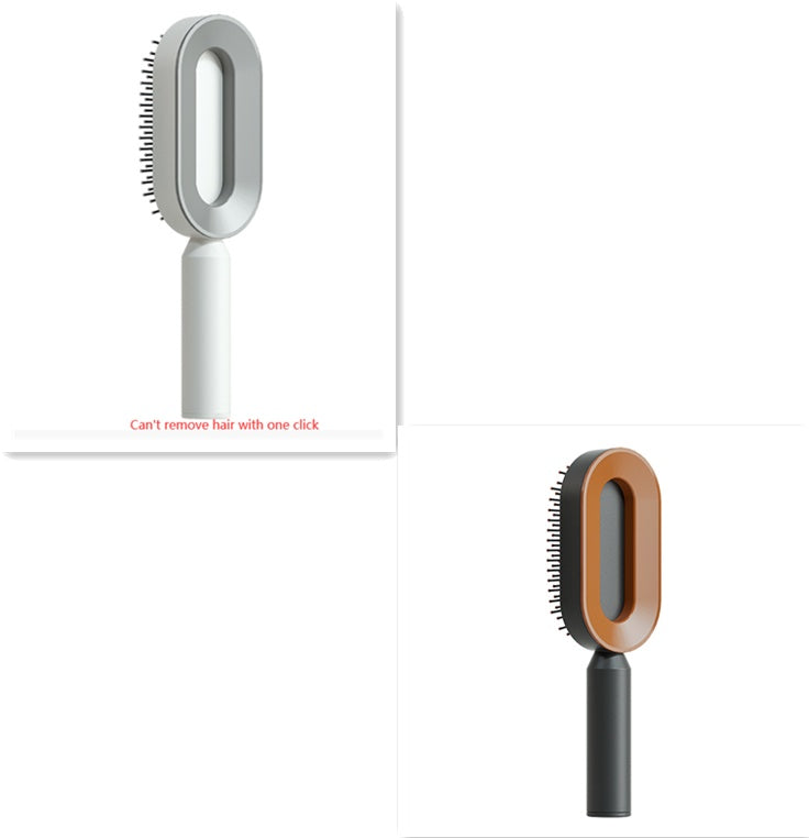 Brosse à cheveux auto-nettoyante pour femmes, brosse de massage du cuir chevelu avec airbag anti-perte de cheveux et nettoyage à une touche, brosse anti-statique.