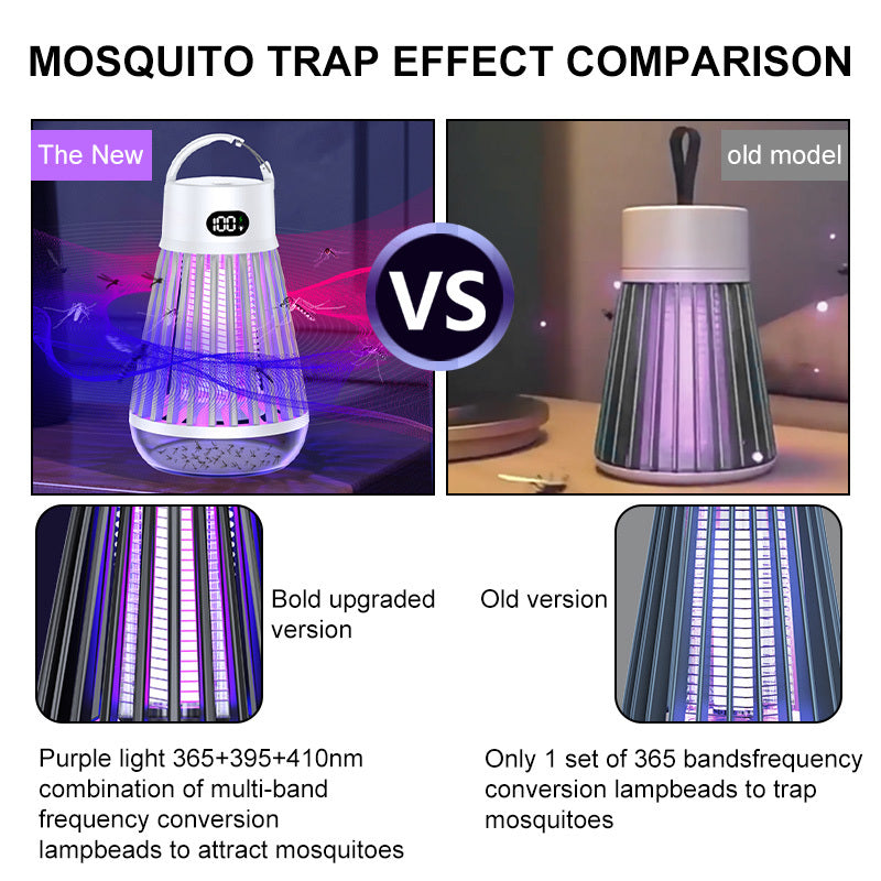 Lampe anti-moustiques à affichage numérique, piège à moustiques par choc électrique, lumière piège à insectes sans radiation, répulsif à insectes pour chambre à coucher, gadgets d'été pour l'extérieur.