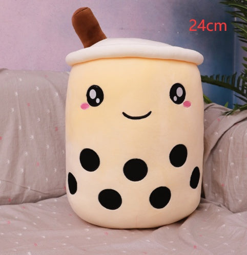Jouet en peluche de tasse de thé au lait à la fraise, boisson en peluche douce, coussin de thé à bulles, cadeau pour enfants.
