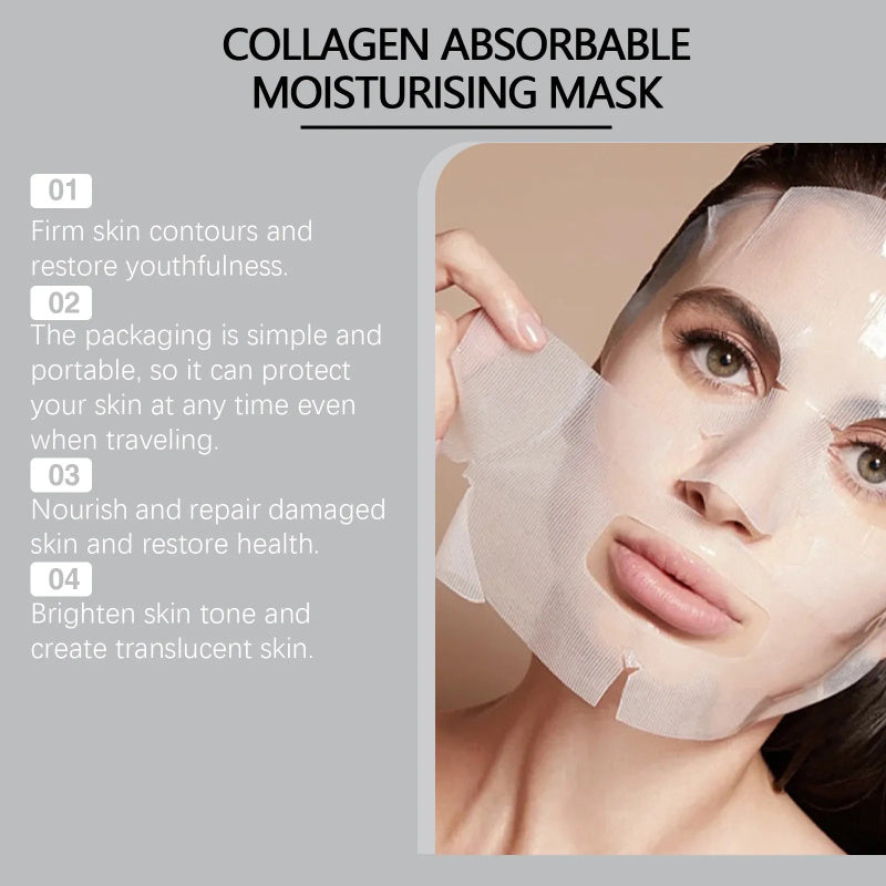 Masque Bio Collagène Véritable Profond, Masque de Collagène de Nuit, Masque de Soins du Visage au Collagène Hydratant Anti-Âge