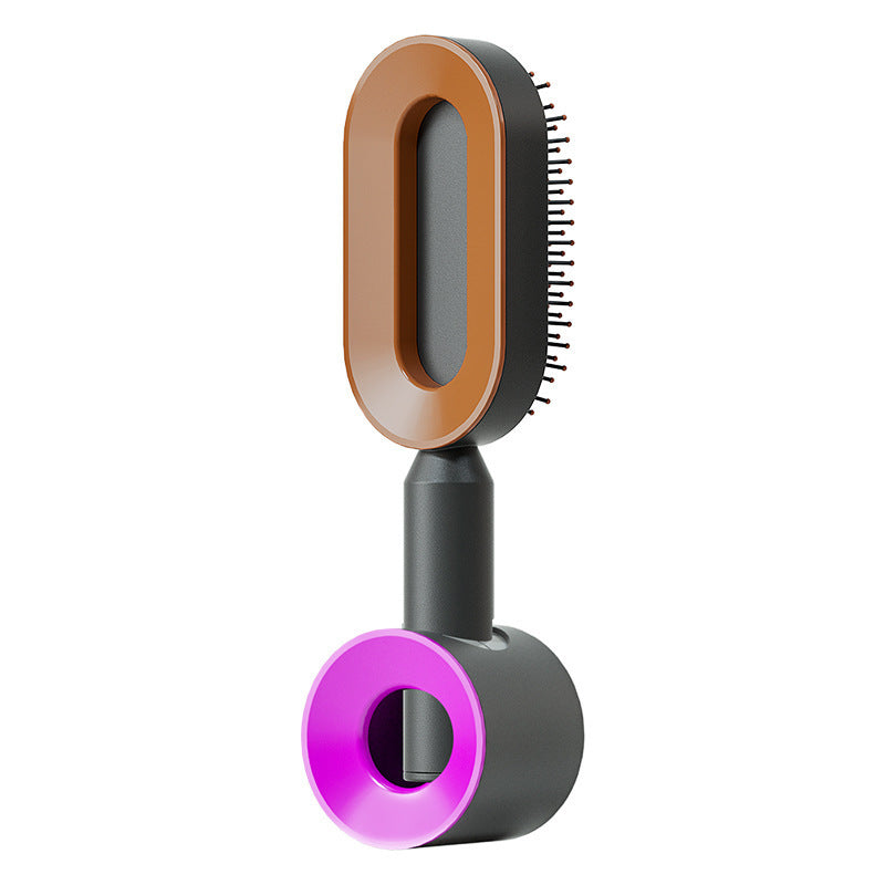 Brosse à cheveux auto-nettoyante pour femmes, brosse de massage du cuir chevelu avec airbag anti-perte de cheveux et nettoyage à une touche, brosse anti-statique.