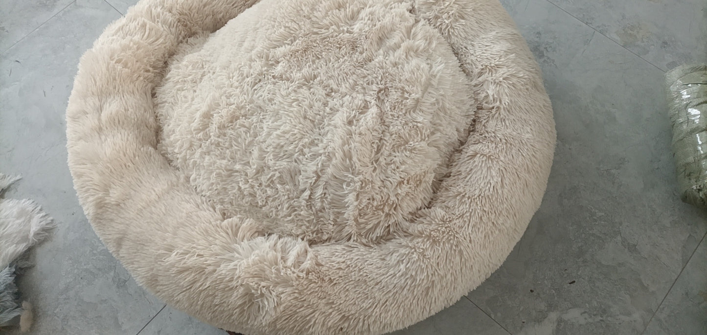 Tapis d'hiver chaud pour chien en peluche et rond