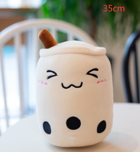 Jouet en peluche de tasse de thé au lait à la fraise, boisson en peluche douce, coussin de thé à bulles, cadeau pour enfants.