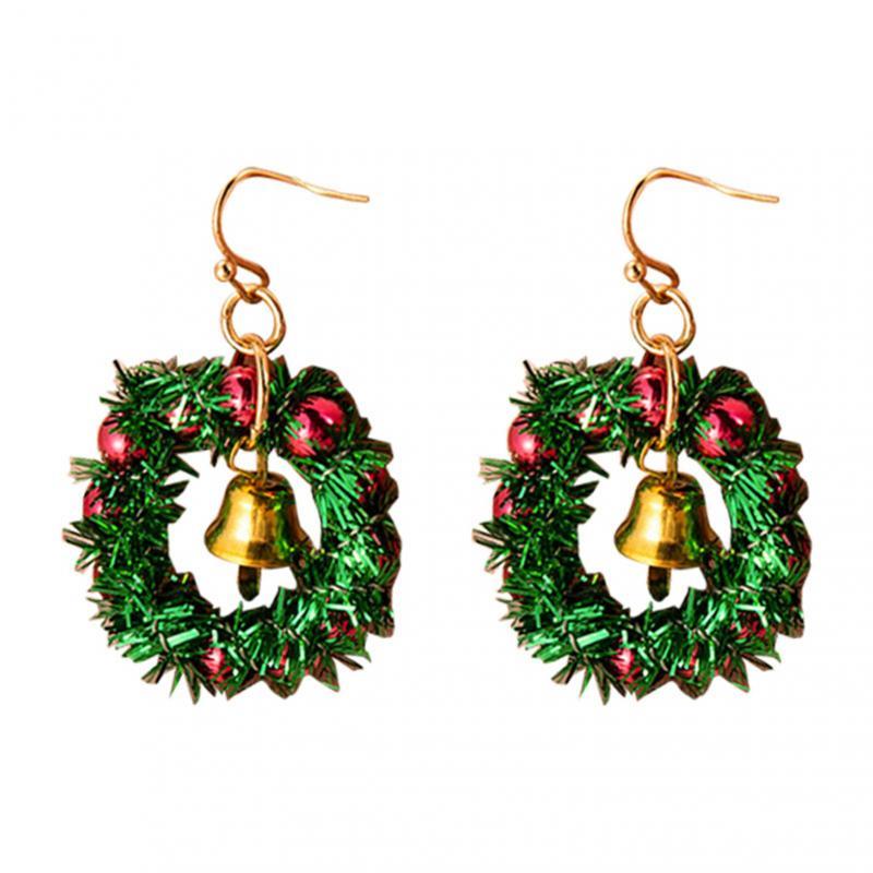 Boucles d'oreilles en ruban de flocon de neige de Noël Cloche de dessin animé Cadeau de Noël