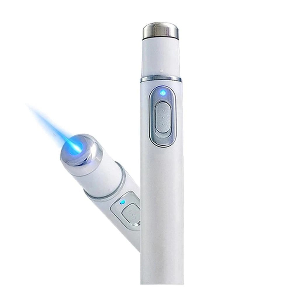 Dispositif de traitement par laser à lumière bleue pour l'acné, stylo de thérapie, appareil de soin de la peau pour l'élimination des cicatrices douces et des rides.