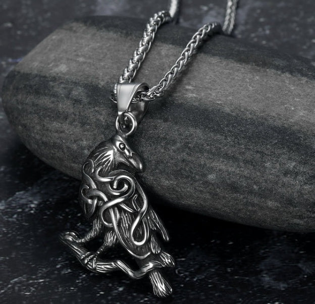 Colliers de runes nordiques vintage pour hommes en acier inoxydable Runes nordiques Bijoux Viking Païen Elder Futhark Pendentif Amulette Bijoux de mode