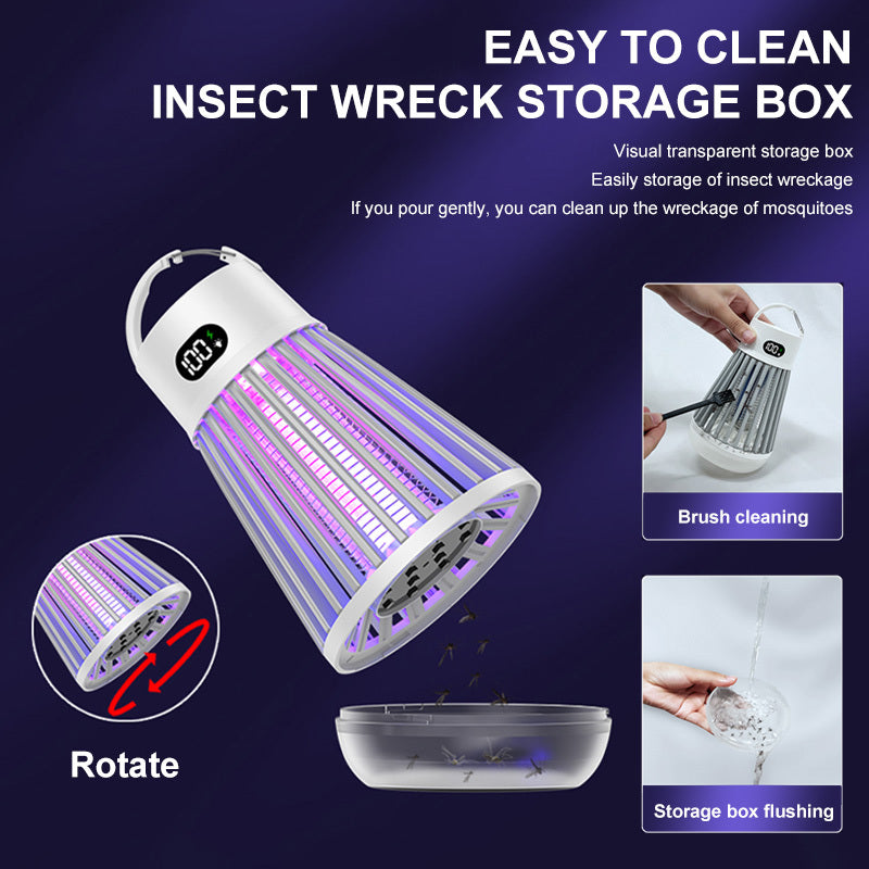 Lampe anti-moustiques à affichage numérique, piège à moustiques par choc électrique, lumière piège à insectes sans radiation, répulsif à insectes pour chambre à coucher, gadgets d'été pour l'extérieur.