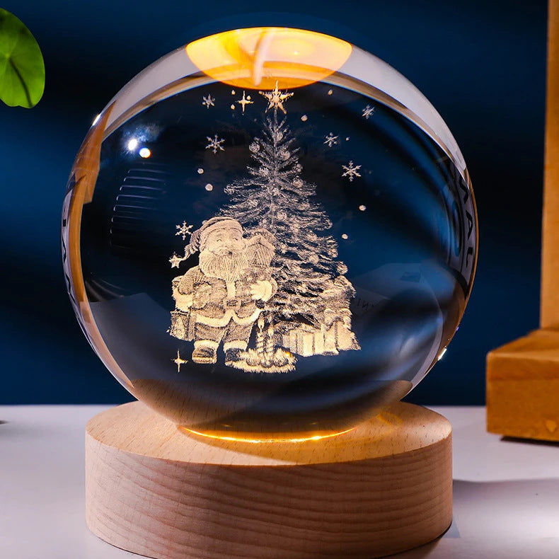 Ciel étoilé lumineux et planètes, lune, boule de cristal, petite lampe de nuit, projection d'ambiance, lumière, cadeau créatif, nouveau cadeau étrange.