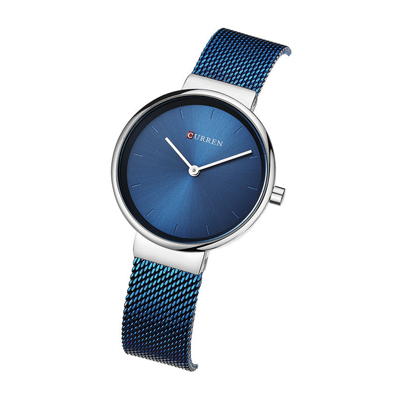 Montre à quartz nouvelle mode pour femmes avec bracelet en maille, montre de poche décontractée pour les affaires.