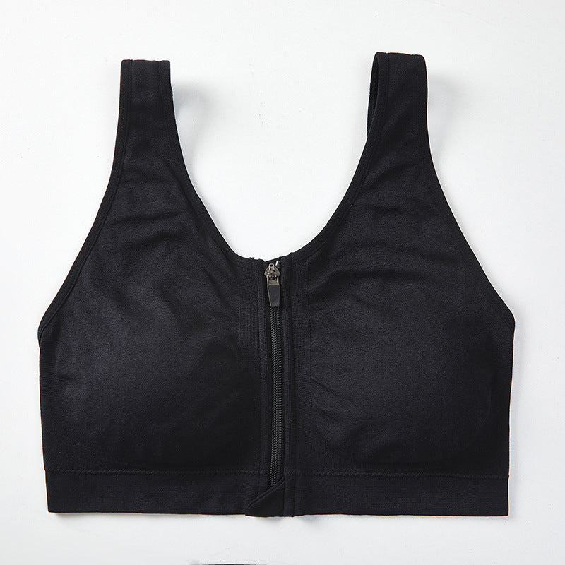 Soutien-gorge de sport à fermeture éclair avant, anti-choc, haute résistance, dos beauté