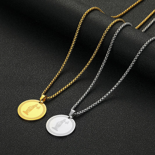 Collier simple en acier inoxydable avec pendentif de personnalité