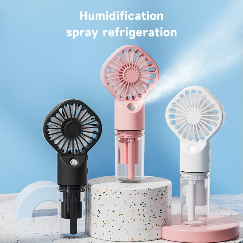 Spray puissant d'humidification, petit ventilateur à brume, humidification, ventilateur portable à chargement USB, ventilateur glacé et rafraîchissant, supplément d'eau.