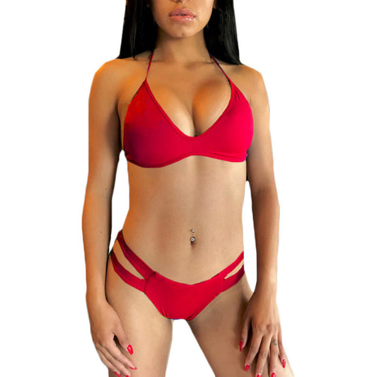 Nouveau Style Bikini Fille Européen Et Américain Sexy Trois Points Sexy Lingerie Ensemble Costume Deux Pièces