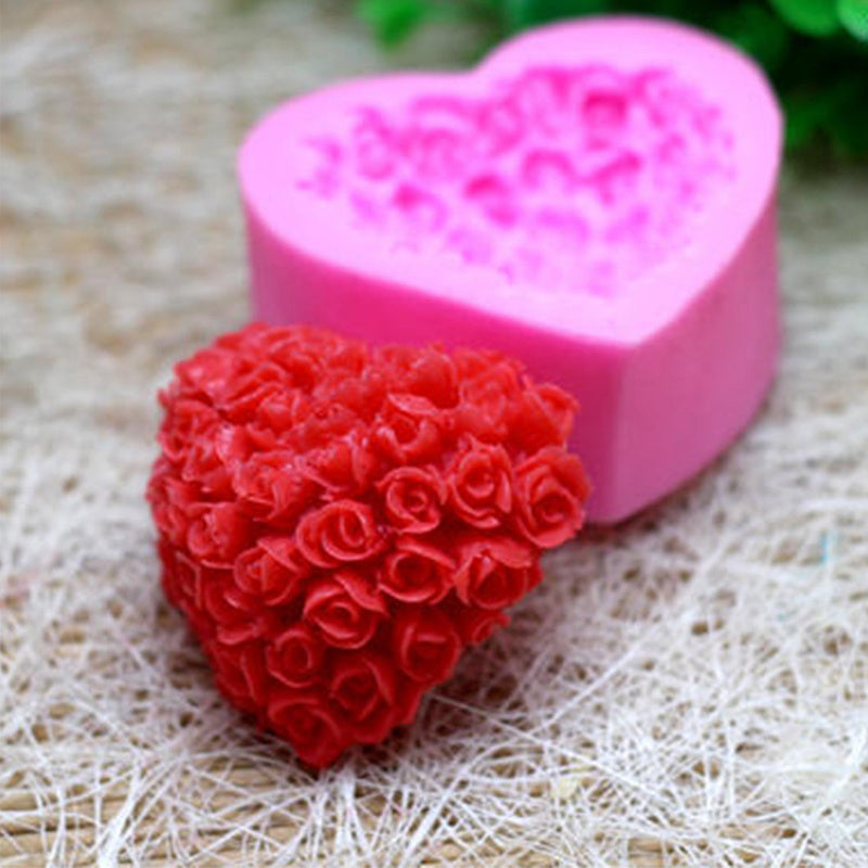 Cadeau de Saint-Valentin Moule en silicone pour la Saint-Valentin Amour Rose Fournitures pour la maison