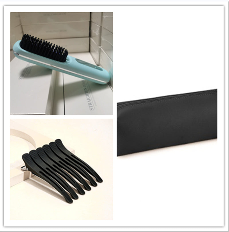 Brosse lissante sans fil 2 en 1, peigne à cheveux lisses, fer à lisser portable à chauffage rapide, boucleur chaud avec chargement USB.