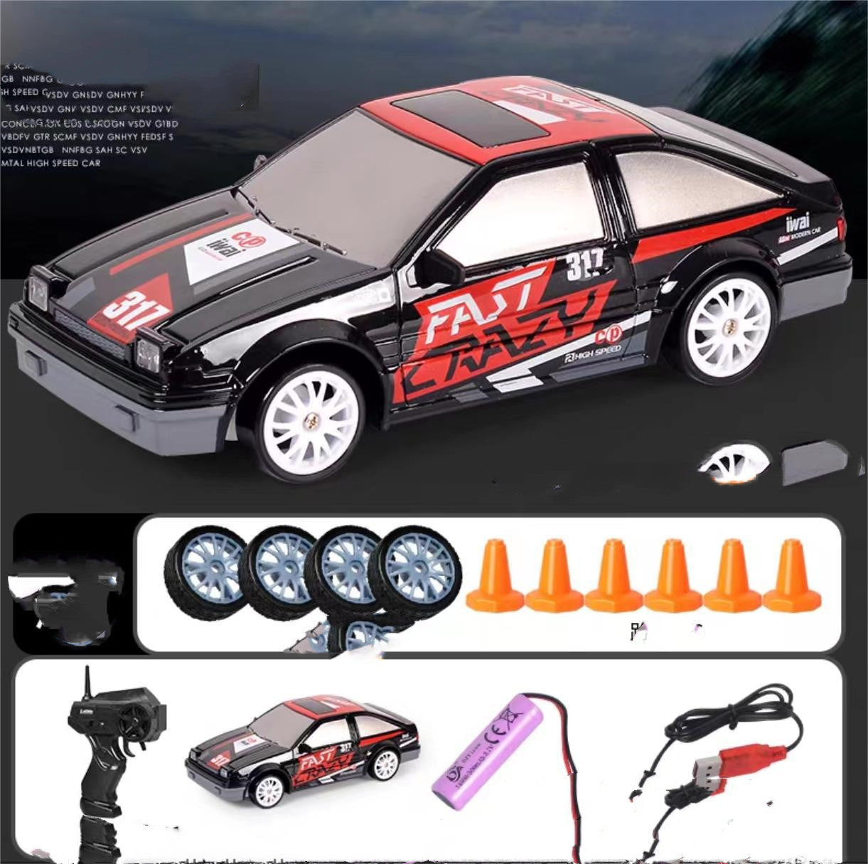 Voiture télécommandée de dérive 2.4G 4WD, modèle GTR AE86, jouet de voiture de course RC pour enfants, cadeaux de Noël.