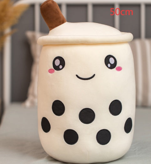 Jouet en peluche de tasse de thé au lait à la fraise, boisson en peluche douce, coussin de thé à bulles, cadeau pour enfants.