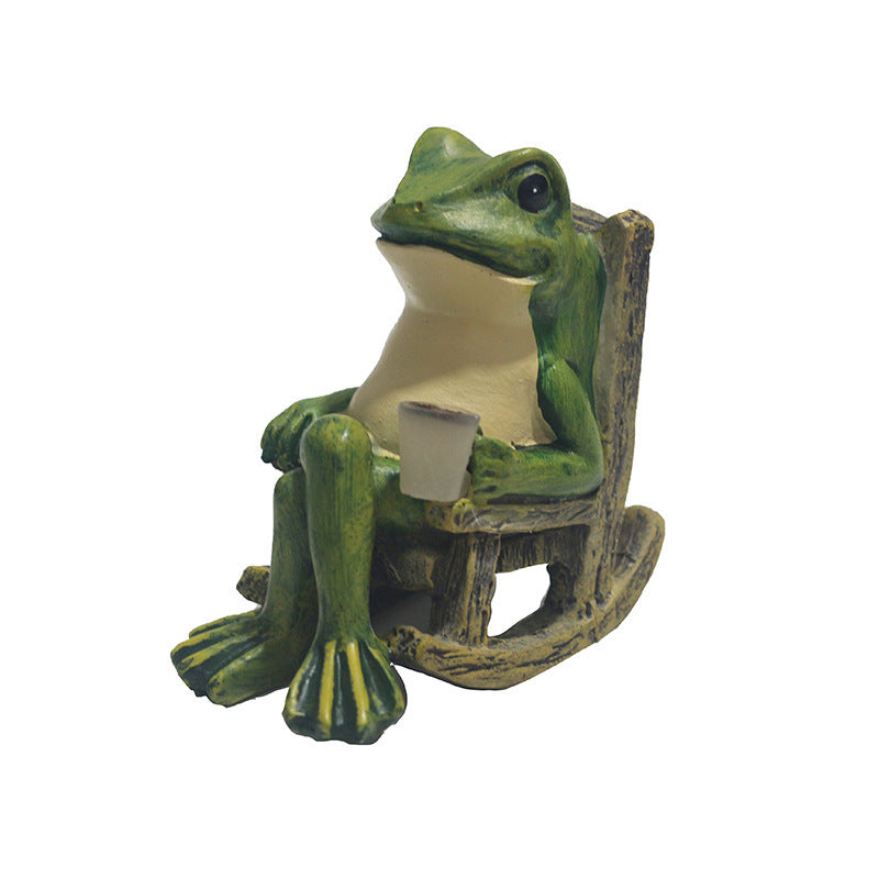 Lampe de nuit solaire en forme de grenouille pour décoration de jardin