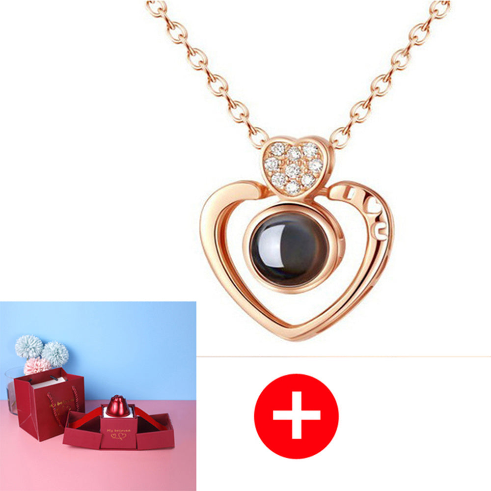 Cadeaux de Saint-Valentin en métal, boîte à bijoux, collier pour mariage, cadeaux de collier pour petite amie.