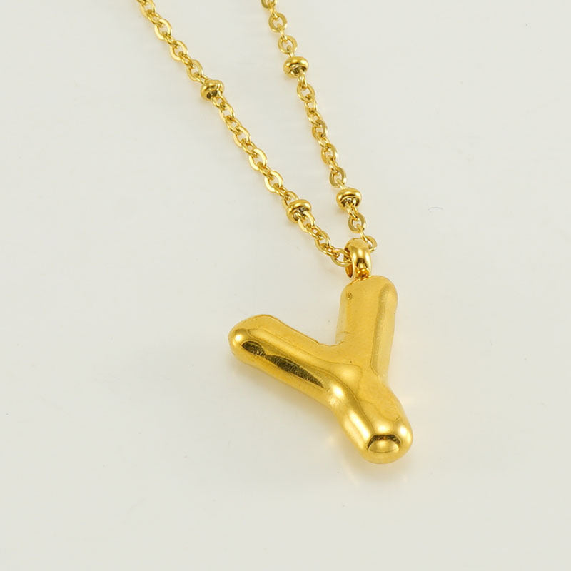 Collier avec pendentif lettre bulle tendance pour femme