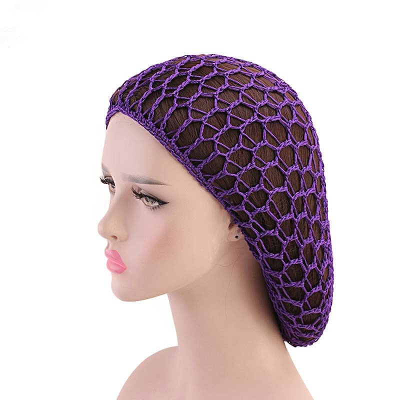 Filet à cheveux tombant crocheté à la main pour femme, sac à filet long pour soins capillaires, bonnet de nuit en maille - KaoKao