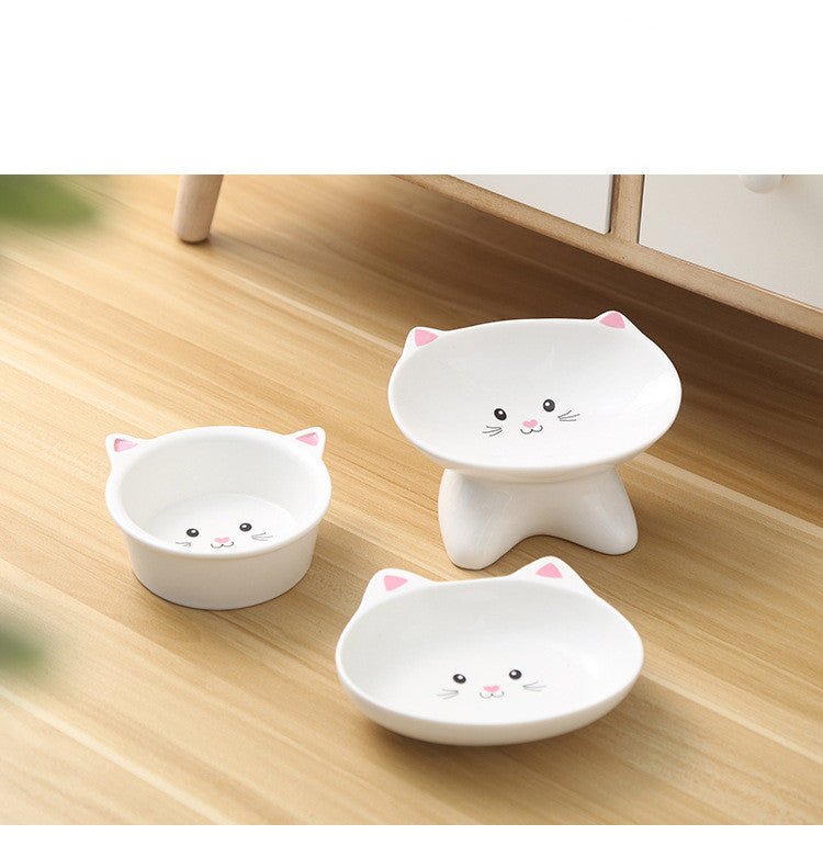 Gamelle en céramique en forme de petit visage de chat pour animaux de compagnie, gamelle pour chat, gamelle pour chien, universelle et facile à nettoyer - KaoKao