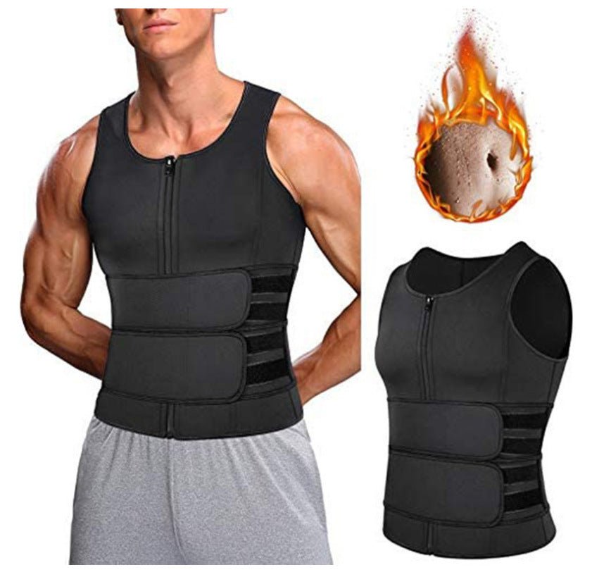 Gilet de sudation pour homme, vêtement de fitness, ceinture de sudation, double ceinture, corset, haut gainant - KaoKao