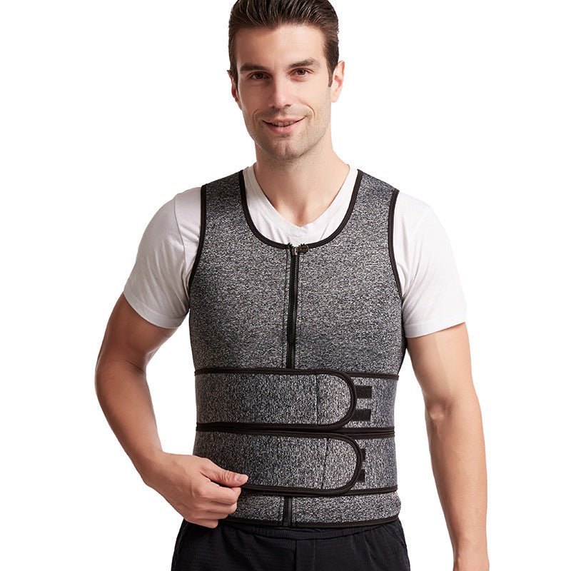Gilet de sudation pour homme, vêtement de fitness, ceinture de sudation, double ceinture, corset, haut gainant - KaoKao