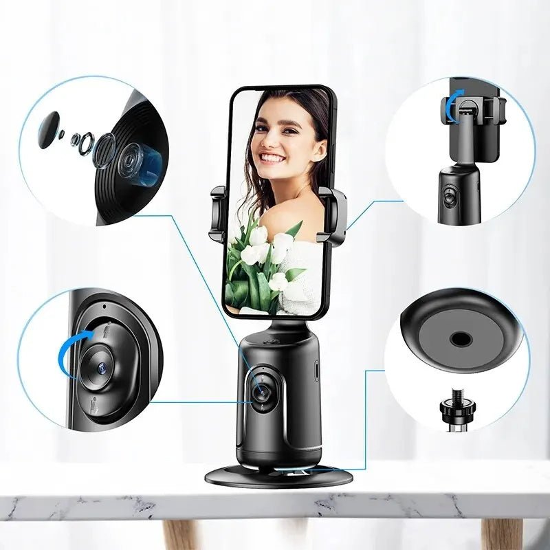 Gimbal de suivi automatique du visage à 360 degrés, support de téléphone intelligent AI pour smartphone, vidéo, vlog, stabilisateur en direct, trépied - KaoKao