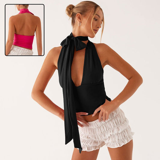 Haut à lacets et dos décolleté pour femme - KaoKao