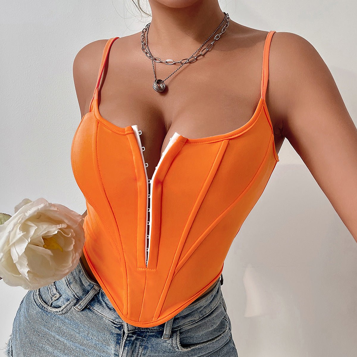 INS – Débardeur court à bretelles simples, débardeur slim à la mode pour l'été, vêtements pour femmes - KaoKao