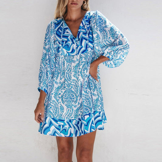 Jupe courte imprimée multi - poches pour femme, style européen et américain, idéale pour toutes les occasions - KaoKao