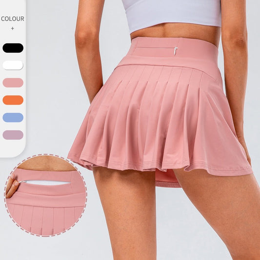 Jupe de tennis plissée de haute qualité avec poche zippée pour femme - KaoKao