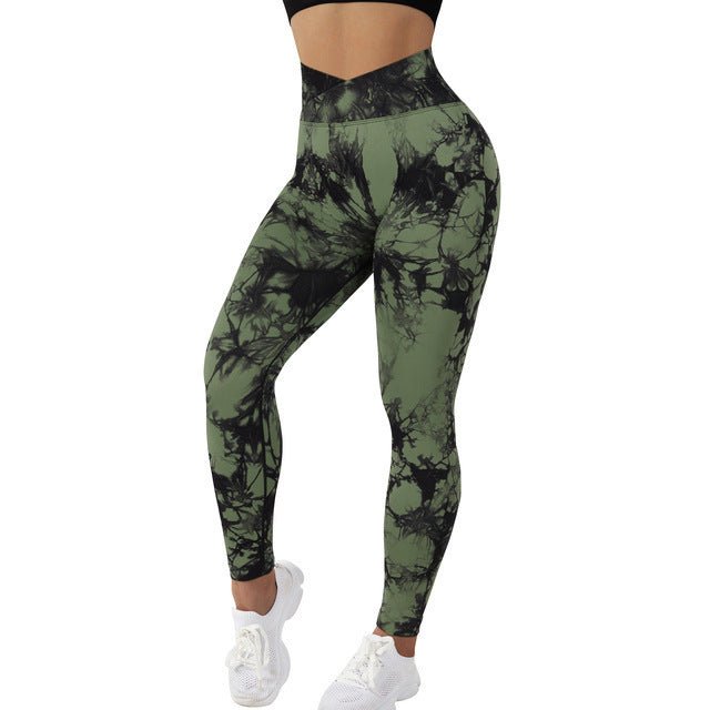 Leggings sans couture tie - dye pour femmes, pantalons de yoga push - up, leggings de sport, fitness, course à pied, gym - KaoKao