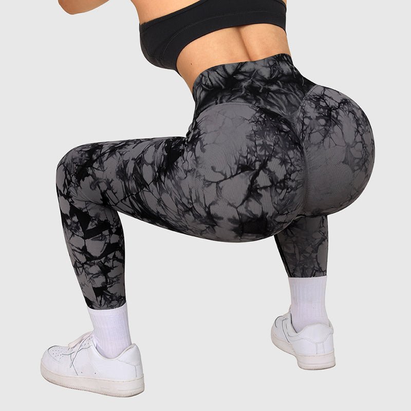 Leggings sans couture tie - dye pour femmes, pantalons de yoga push - up, leggings de sport, fitness, course à pied, gym - KaoKao