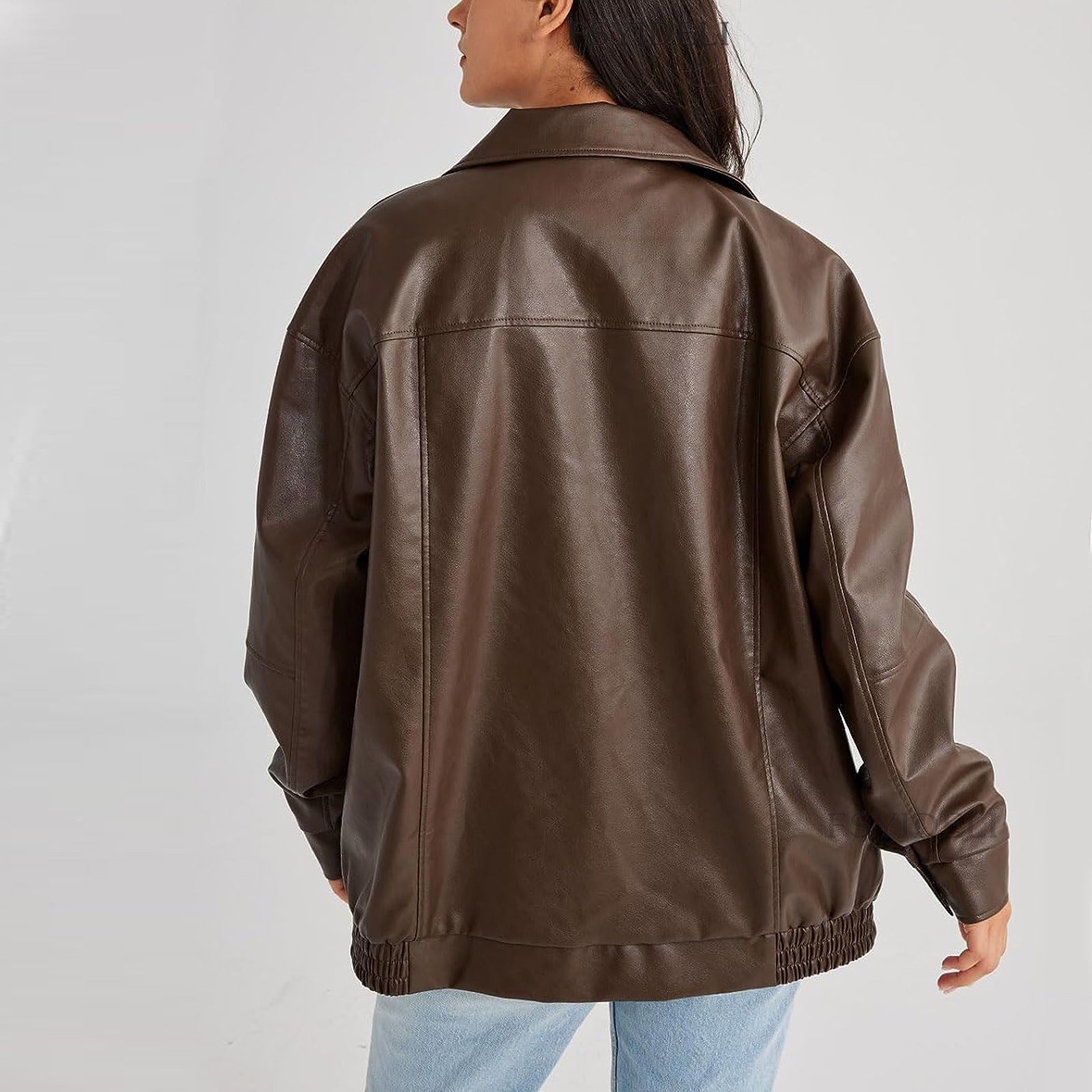 Manteau en cuir pour femme, style locomotive - KaoKao
