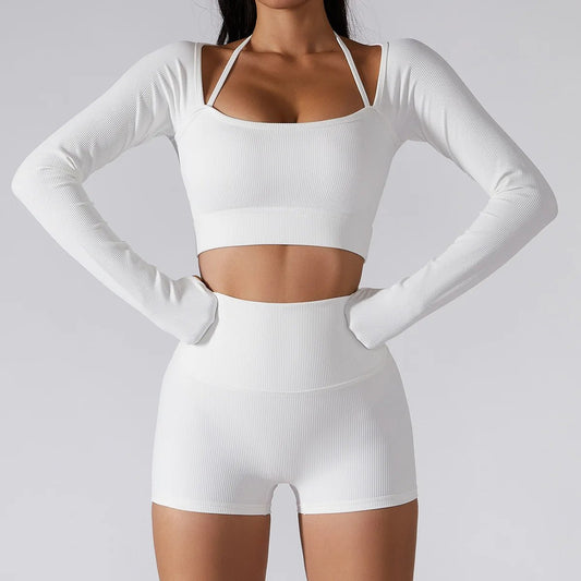 Nouveau short d'exercice de compression abdominale, ensemble de yoga nu pour le levage des hanches - KaoKao