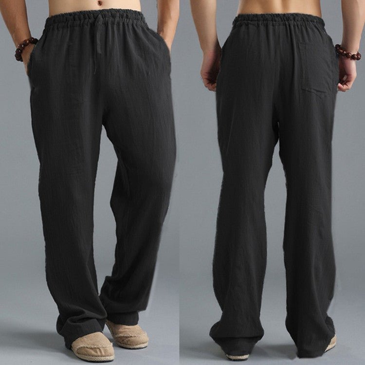 Pantalon de sport décontracté ample en lin respirant pour hommes - KaoKao