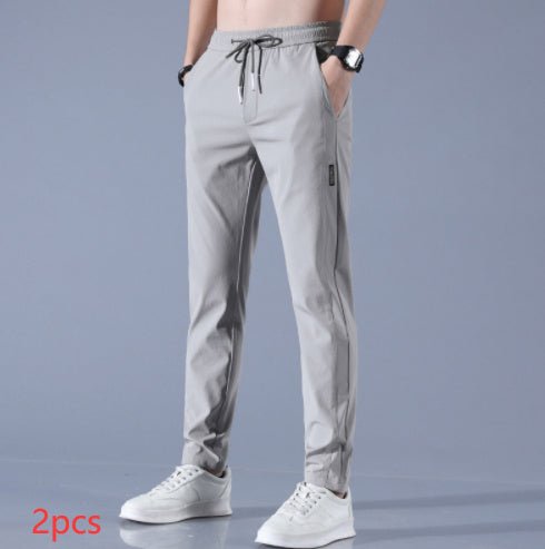 Pantalon de sport droit extensible et respirant en soie glacée pour homme - KaoKao