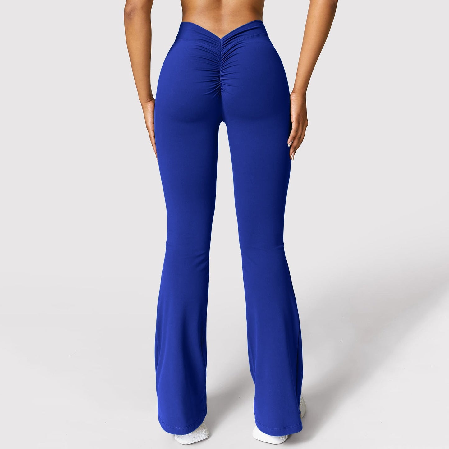 Pantalon de yoga légèrement évasé sans coutures, couleur chair, pour le sport, la course à pied, le fitness, taille haute, pour femme - KaoKao