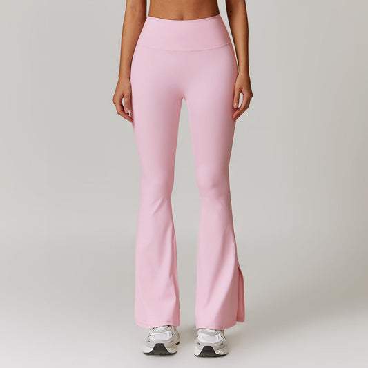 Pantalon de yoga skinny pêche à taille haute, pantalon de course à pied, pantalon de sport à pattes d'éléphant - KaoKao