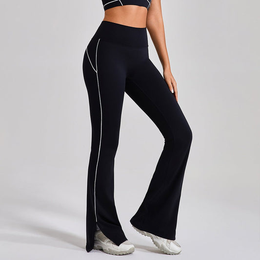 Pantalon de yoga taille haute moulant à pattes d'éléphant pour femme - KaoKao