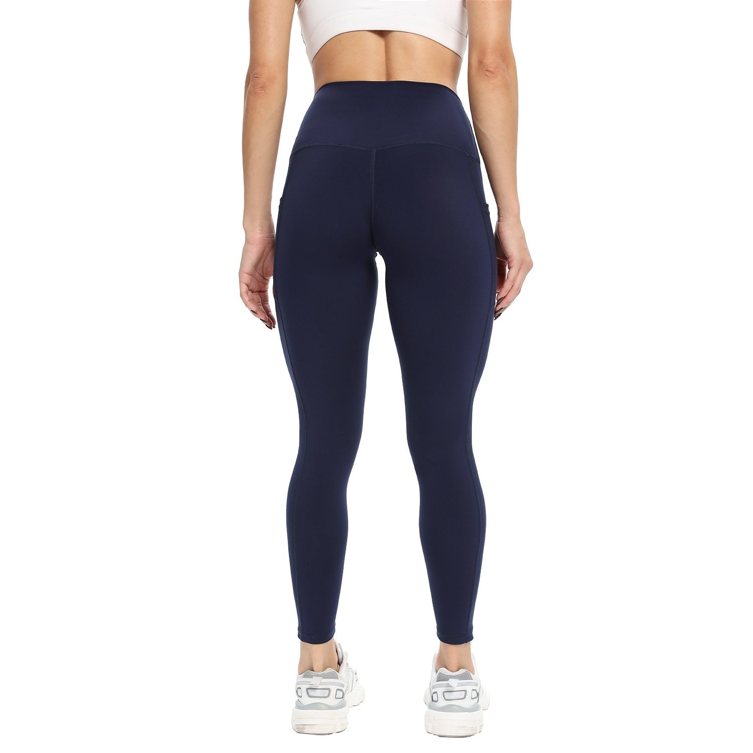 Pantalon de yoga taille haute pour femme, coupe slim, avec poches - KaoKao