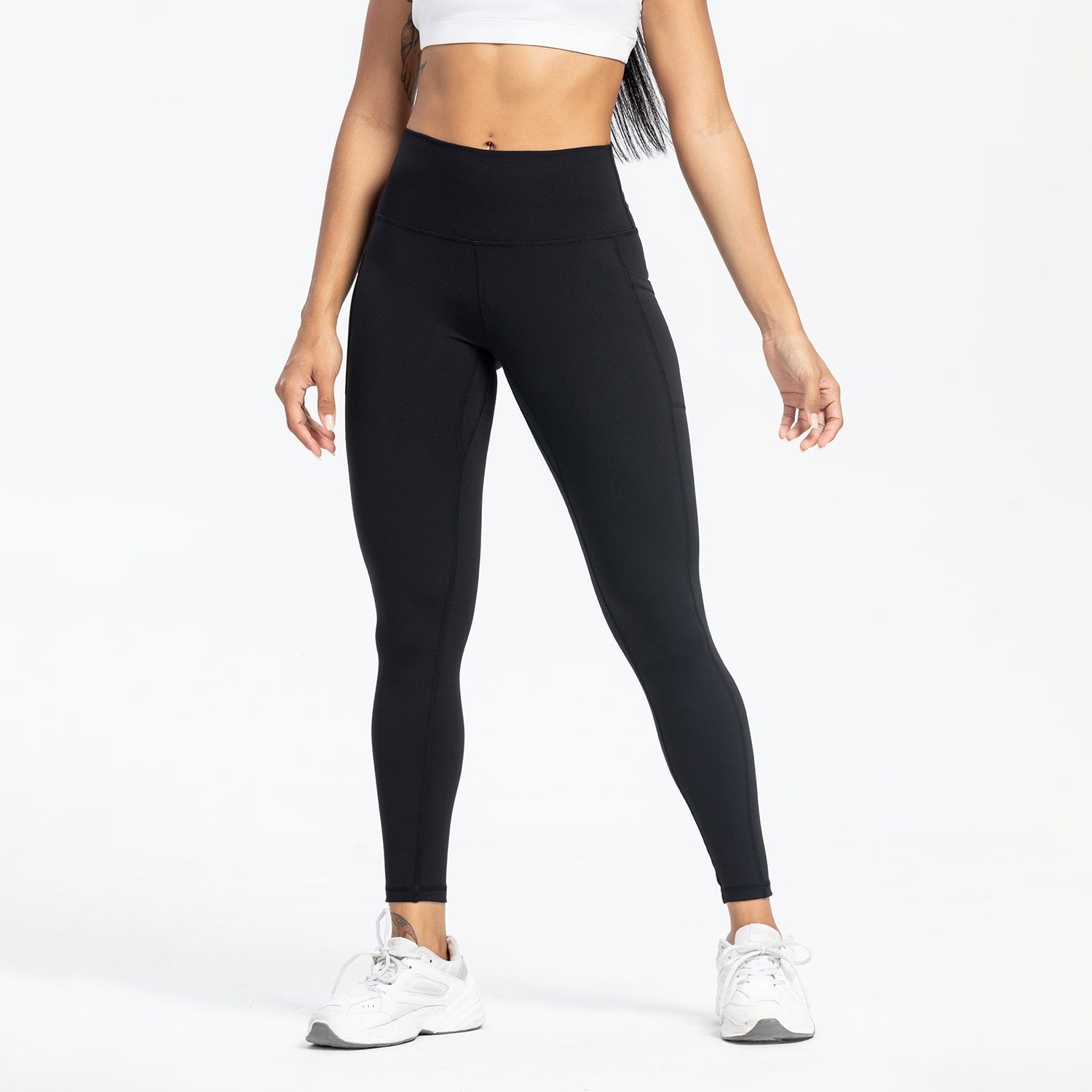 Pantalon de yoga taille haute pour femme, coupe slim, avec poches - KaoKao