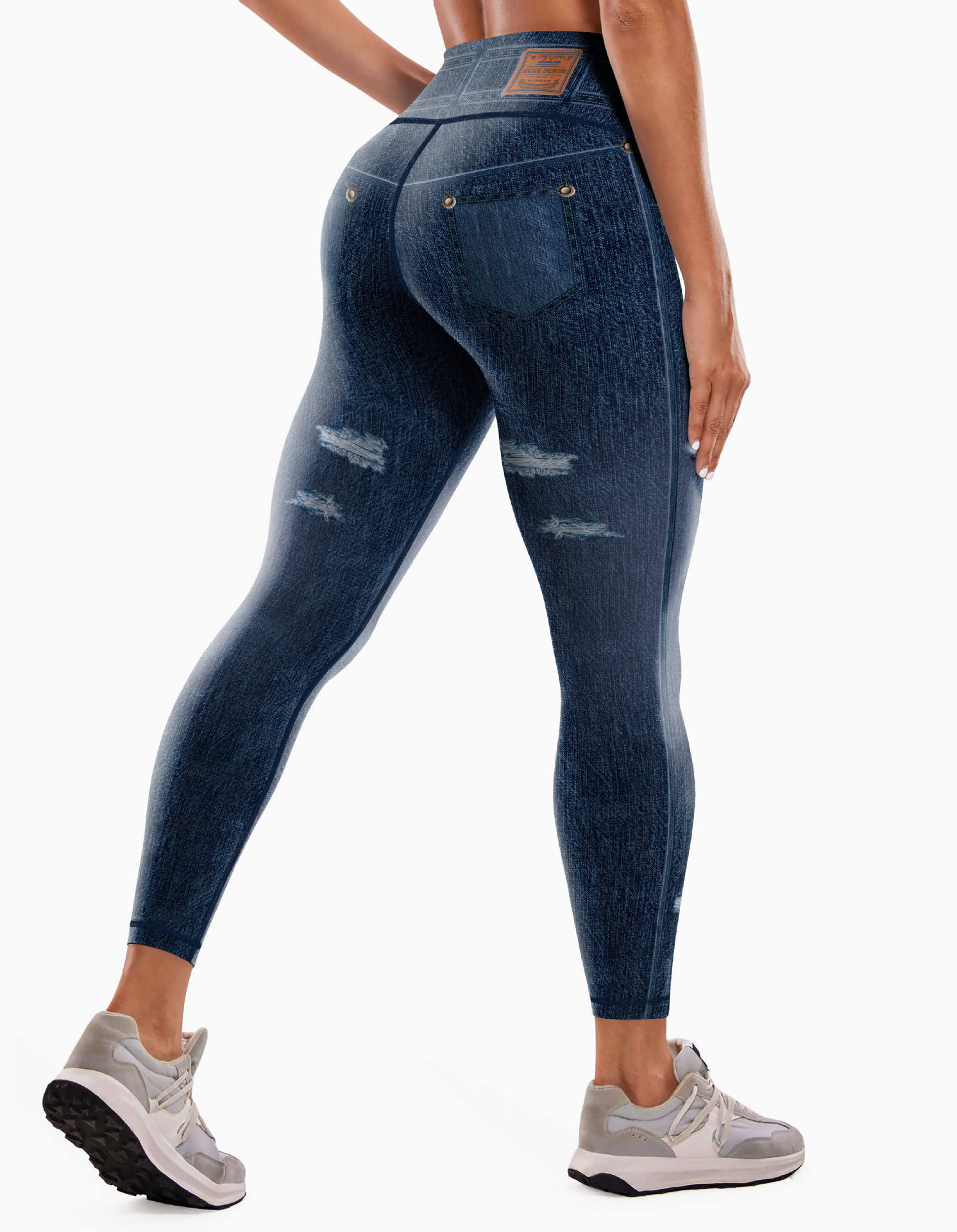 Pantalon de yoga tendance en denim imprimé pour femme - KaoKao