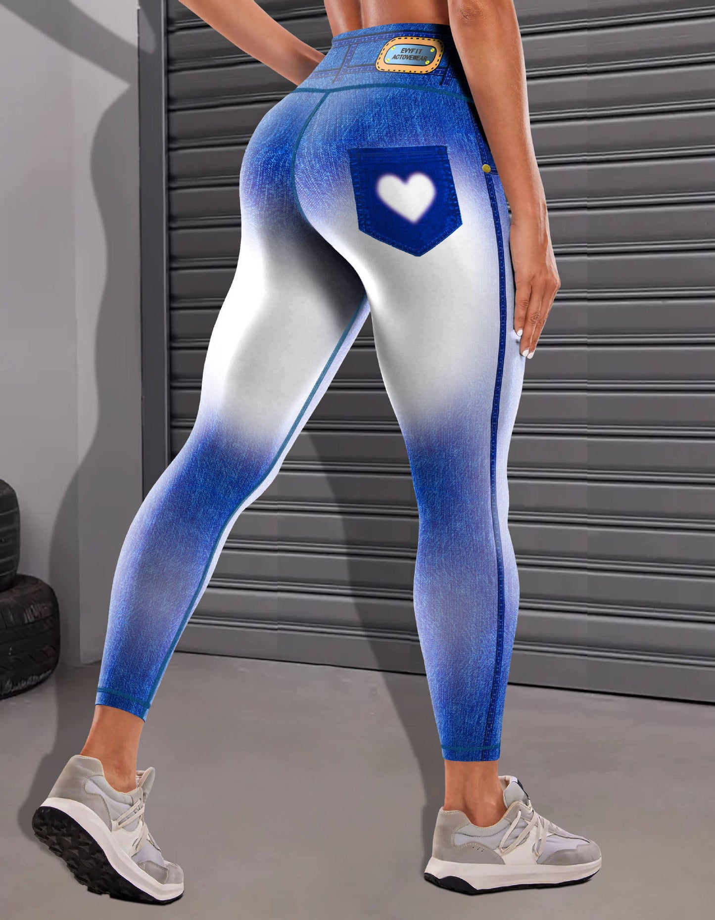 Pantalon de yoga tendance en denim imprimé pour femme - KaoKao