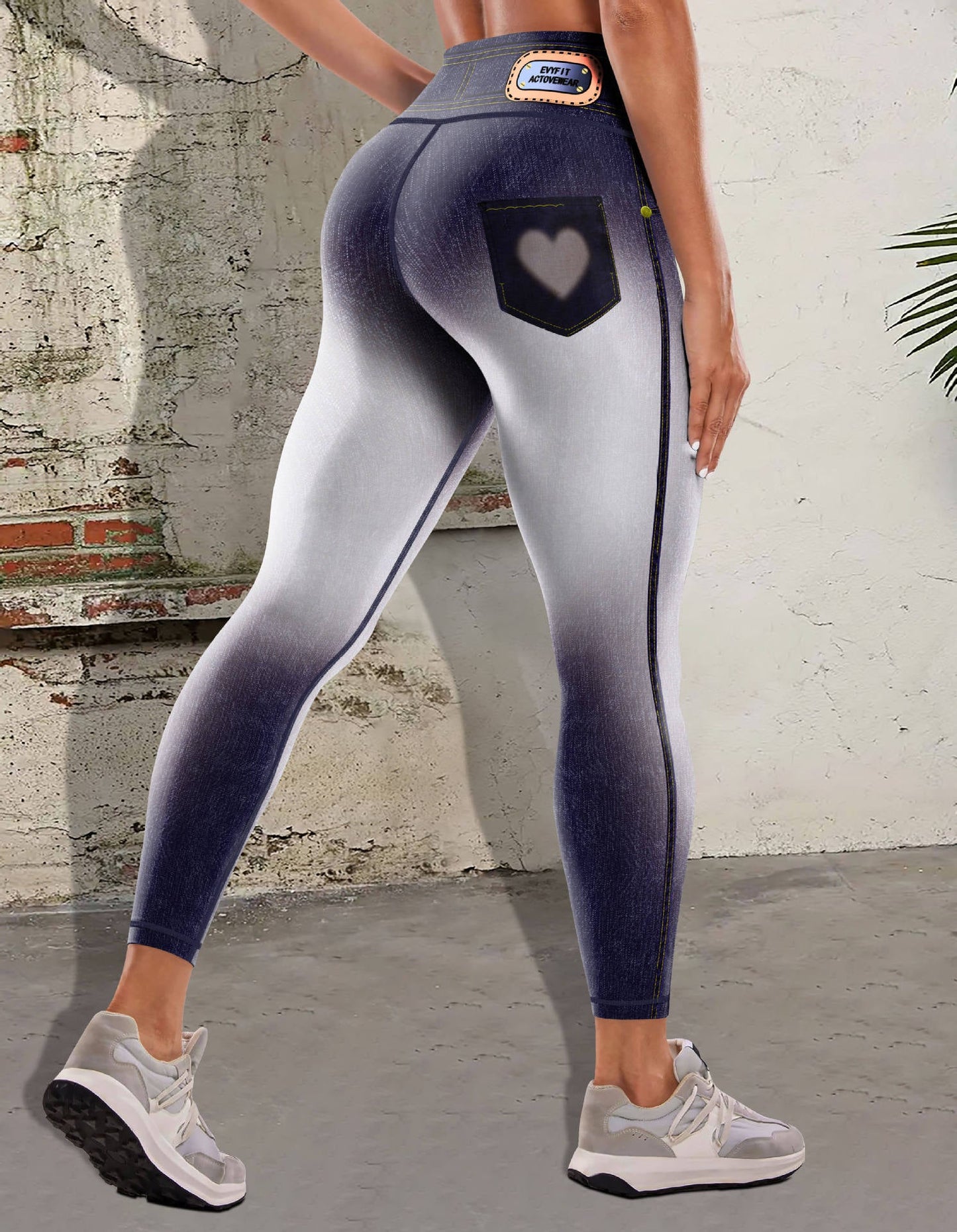 Pantalon de yoga tendance en denim imprimé pour femme - KaoKao